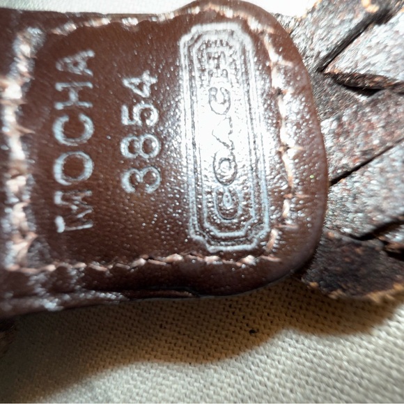 Coach Braided Brown Leather Belt with Gold Buckle Unisex Size Small.‎ NWOT - Picture 3 of 3